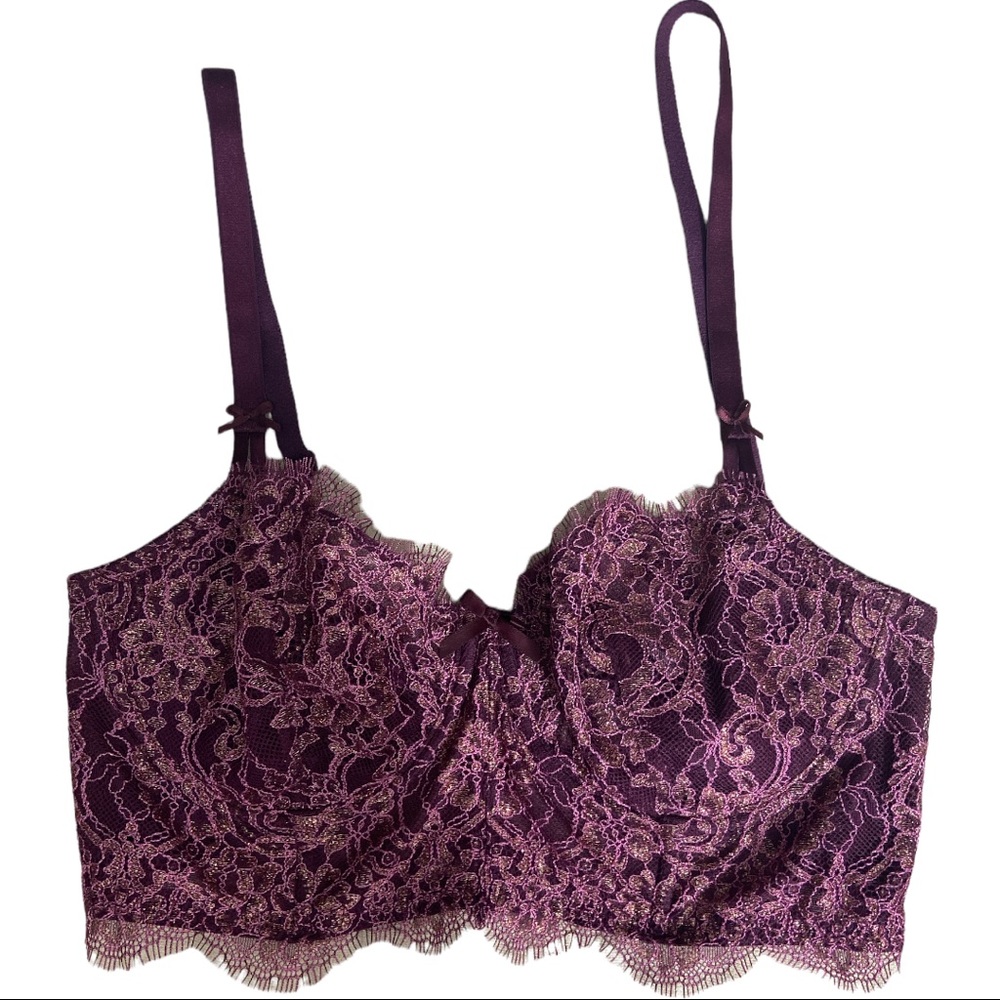 Victoria’s Secret Plum Shimmer Dream Angels Push Up Unlined Bra 32DD